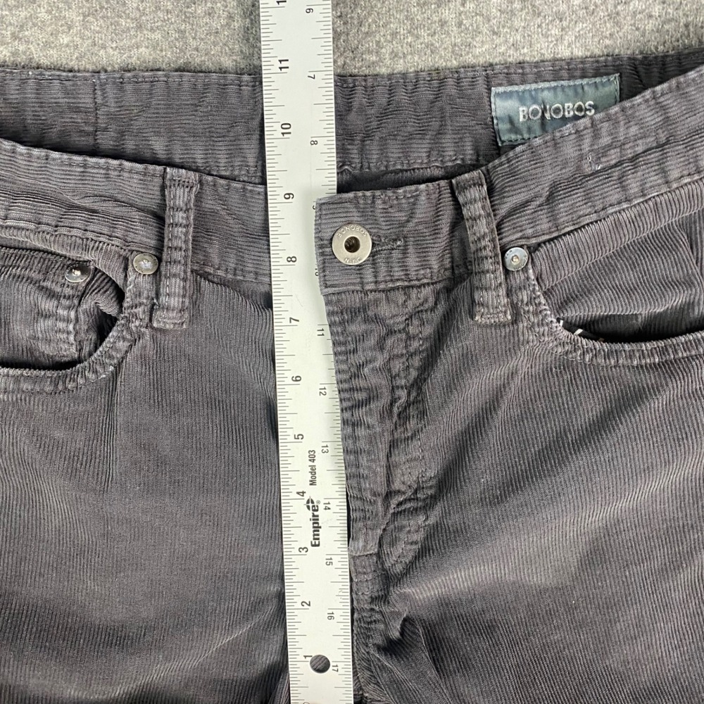 Bonobos Mens Corduroy Pants 30x32 Gray Slim Fit French Corduroy Casual Trousers - Picture 15 of 15